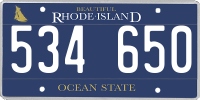 RI license plate 534650