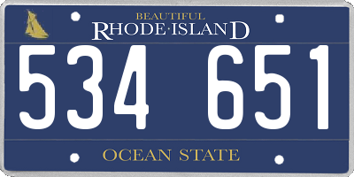 RI license plate 534651
