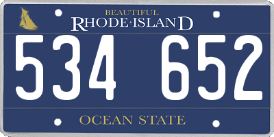 RI license plate 534652