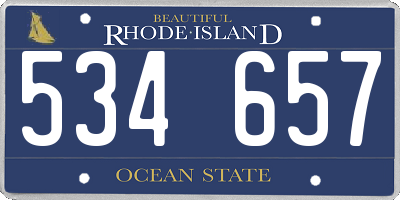 RI license plate 534657