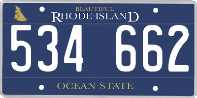 RI license plate 534662
