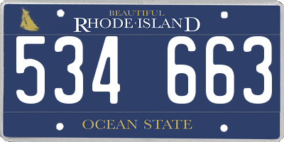 RI license plate 534663