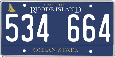 RI license plate 534664