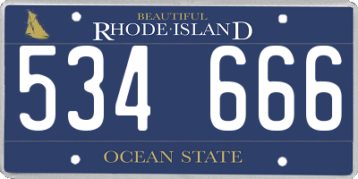 RI license plate 534666