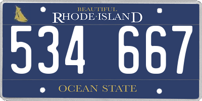 RI license plate 534667