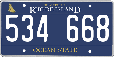 RI license plate 534668