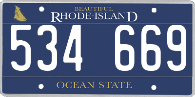 RI license plate 534669