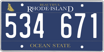 RI license plate 534671