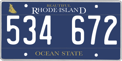 RI license plate 534672
