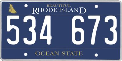 RI license plate 534673