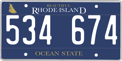 RI license plate 534674