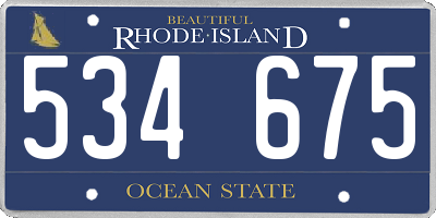 RI license plate 534675