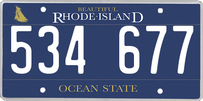 RI license plate 534677