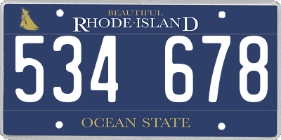 RI license plate 534678