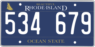 RI license plate 534679