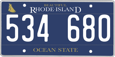 RI license plate 534680