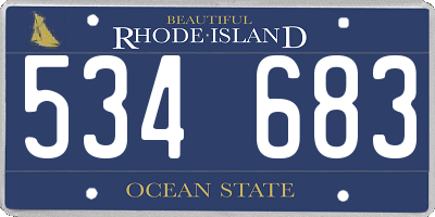 RI license plate 534683