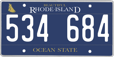 RI license plate 534684