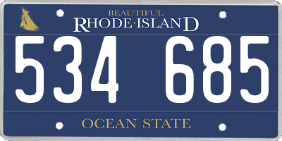 RI license plate 534685