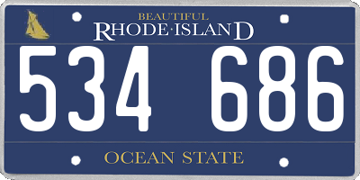 RI license plate 534686