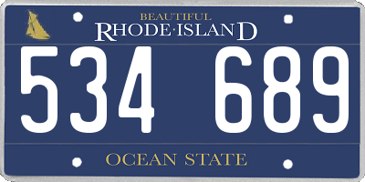 RI license plate 534689
