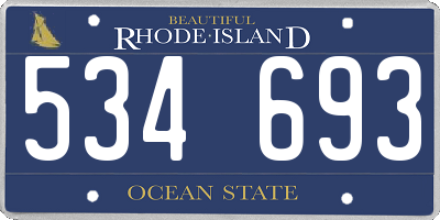 RI license plate 534693