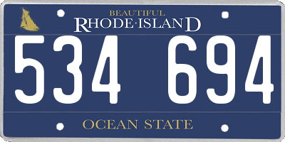 RI license plate 534694