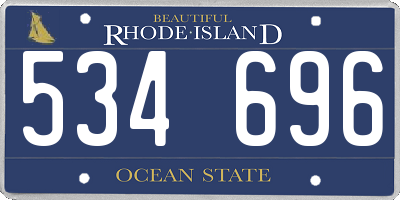 RI license plate 534696
