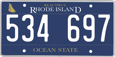 RI license plate 534697