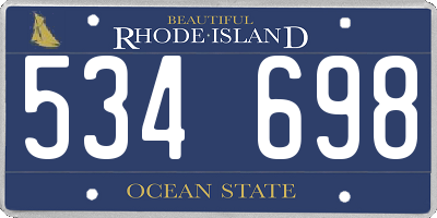 RI license plate 534698