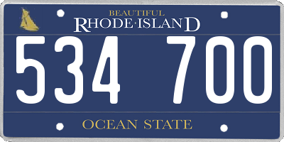 RI license plate 534700