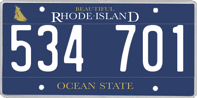 RI license plate 534701
