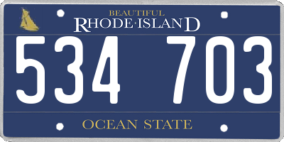 RI license plate 534703