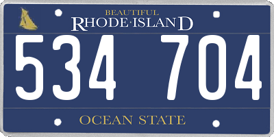 RI license plate 534704