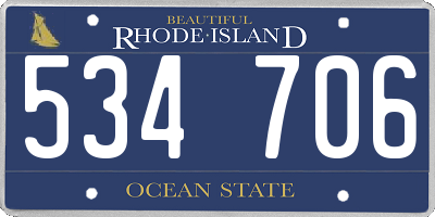 RI license plate 534706