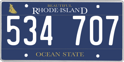 RI license plate 534707