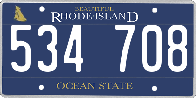 RI license plate 534708
