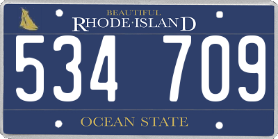 RI license plate 534709