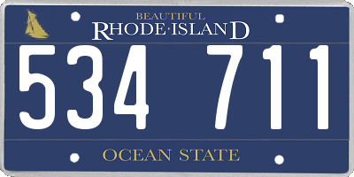 RI license plate 534711