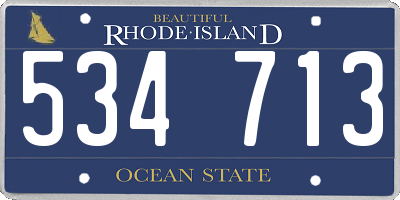 RI license plate 534713