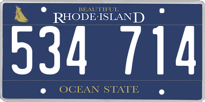 RI license plate 534714