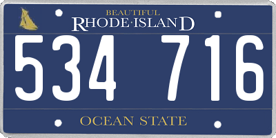 RI license plate 534716