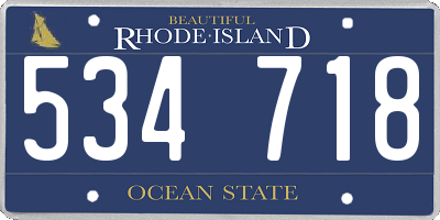 RI license plate 534718