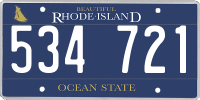 RI license plate 534721