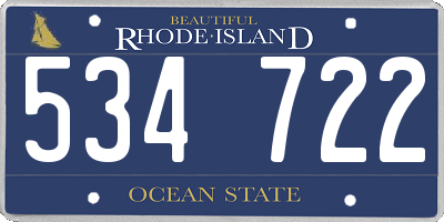 RI license plate 534722