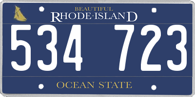 RI license plate 534723