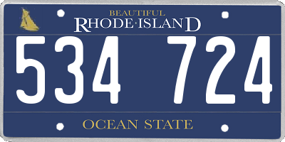 RI license plate 534724