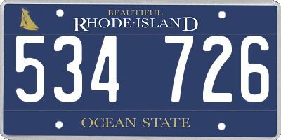 RI license plate 534726