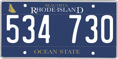 RI license plate 534730
