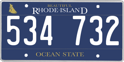 RI license plate 534732